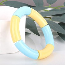 대나무팔찌 심플 볼드 데일리 포인트 묵직한 빈티지 수지 튜브 파란색 팔찌 보헤미안 아크릴 대나무 여성 보석 패션 선물