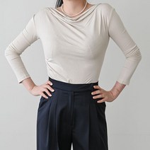 클로젯나인 레이온 드레이프 셔링넥 티셔츠 beige