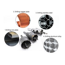 철판 절단기 커터 니블러 카바이드 팁 TCT 구멍 톱 16-100mm 스테인레스 강판 철 드릴링 금속 가공 키트 비, 25 25mm