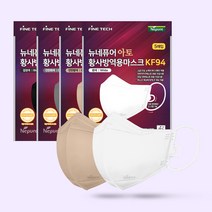 네퓨어 새부리형 마스크 60매 KF94 일회용 컬러 아토2D마스크 국산 끈조절 황사 미세먼지차단, 5매입, 12개, 브라이트화이트