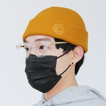 팸드님 골지 남녀공용 숏 비니 이모티콘 스마일 자수 모자
