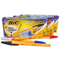 빅볼 오렌지화인 볼펜 0.7mm 12입 검정, 10개