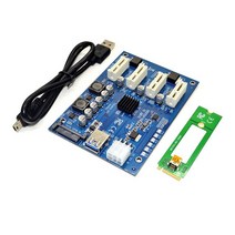채굴용 확장 카드 PCI 익스프레스 스위치 멀티플라이어 허브 6 핀 SATA USB 라이저 M.2 M KEY/PCI-E X1 to 4PCIE X16 1-4 포트, 01 파란