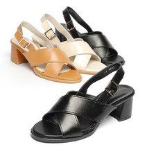 5052 6.0cm 여성 가죽스트랩샌들