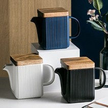 쿡시스트 티포트 티메이커 차포트 홍차 도구 도자기 세라믹 예쁜 보온 티팟 650ml, 찻잔[화이트]-4인
