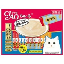 이나바 챠오츄루 버라이어티 고양이 간식, 참치 + 가다랑어, 1개