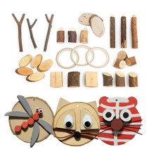 DIY 천연나무조각 솔방울 모음, 02 몽땅연필 12입
