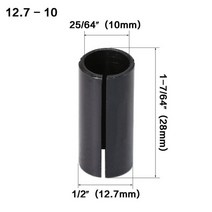 고정밀 어댑터 콜렛 생크 cnc 라우터 도구 어댑터 8mm 6mm 생크 홀더 밀링 커터 변환 척, 12.7mm  10mm