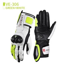 운전장갑 레이스 운전용 VEMAR 남성용 레트로 소가죽 염소 가죽 장갑 오토바이 긴 레이싱 보호 터치 스크린 모토크로스 겨울, 13.GreenWhite - XL