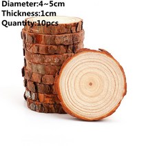 나무조각 나무공예 목재diy 2-16cm 두께 0.5-1.5 cm 나무 껍질 로그 디스크와 자연 라운드 조각 DIY 공예, 05 10pcs 4-5cm 1cm