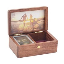 Sinzyo 오르골 목제 포토 프레임 뮤직 박스 경로의 날 기념품 생일 생일 선물 선물 어머니의 날 (로즈우드 곡:천공의 성 라퓨타)