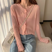 DF20901 러플 니트 가디건 5컬러