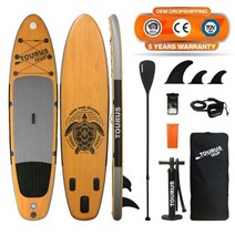 Woodgrain SUP 공기주입 서핑 패들보드 레저 패들 수상 스포츠 다대포해수욕장, TS001N 우드그레인 거북이 이중 340x84x15