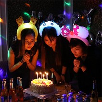 [피앤비유니티]애니멀라이트풍선헤어밴드원숭이팬더개구리토끼호랑이기린라이트애니멀풍선LED풍선LED머리띠, 개구리