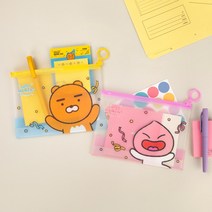 카카오프렌즈 해피모먼트 여유있는 수납가능_PVC 파우치, 라이언