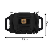 전술 가방 MOLLE전술 군사 파우치 빠른 배포 응급 처치 키트 생존 야외 사냥 비상 가방 캠핑 의료, Black A+스페인