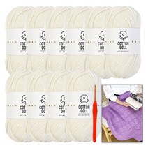 [니뜨] 코튼돌실(50g)x10볼+모사용코바늘 5/0호(3.0mm)+코튼돌아모르블랭킷도안, 2_아이보리