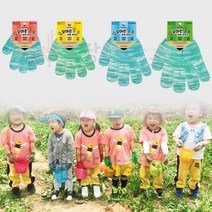 장갑이네 꼬마손 어린이 국산 체험 색사 면장갑 초록 5켤레, 그린(초록) L(고학년용), 5개