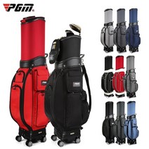골프 스탠드백 캐디백 고급 골프채 가방 pgm golf standard bag wheel golf caddy viation bag men bracket ball package, qb061-레오파드 블랙