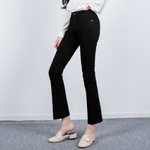 프리티아라 PT3013 컷팅 반하이 블랙부츠컷진 부츠컷청바지 부츠컷팬츠 부츠컷바지 블랙진 블랙팬츠 여성 부츠컷