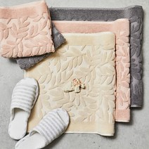 [소프트터치] 2개세트 내츄럴 순면 욕실 발매트/발수건, 전체색:내츄럴 발매트_베이지 2장