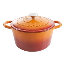 Crock-Pot Artisan 라운드 에나멜 주철 더치 오븐 47L(5쿼트) 블루, 5-Quart, Sunset Orange