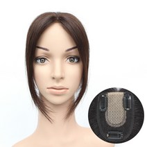 W2027 긴머리 슈퍼망 불파트 가르마형 정수리 부분가발 여름가발, 3핀7x10cm(33cm), 자연갈색