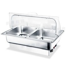 차핑 디쉬 뷔페 호텔 그릇 용품 식당 식기 스텐 냄비, 올 스틸 뚜껑 이중 칸막이  9L
