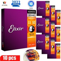 246810 세트 Elixir 11027 기타 문자열 Nanoweb 코팅 8020 방청 인청동 어쿠스틱 기타 현, 06 16052-012-053_01 2 Sets
