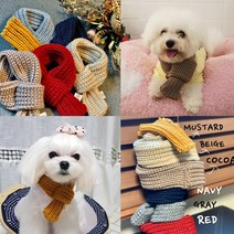 국내산 강아지 뜨개 목도리 겨울옷, L 사이즈 1개입, 네이비