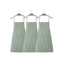 루그리 심플 주방 작업용 앞치마 3종 세트, 그린