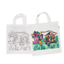 신밧드몰 컬러링 에코백 흰색 놀이공원2 - 에코백 꾸미기 패브릭마카 패브릭아트 그리기에코백 DIY 집콕놀이