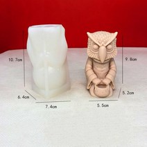 3D 동물 모양 실리콘 몰드 캔들 금형 입체 틀 DIY 악마 해골 사자 왕 올빼미 석고 에폭시 수지 수제 선물 홈 공예 장식, Owl