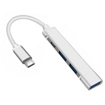멀티포트 USB C타입 허브독 RYRA알루미늄 합금 USB 3.0 도킹 스테이션 분배기 허브 4 포트 c형 고전도 주석, 03 typec-silver