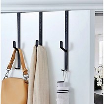 하우스팁 문옷걸이 도어 후크 2color, 블랙 3 pcs + 화이트 3 pcs