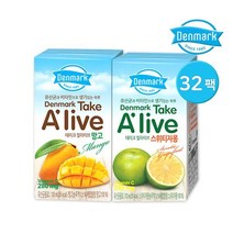 JJ 동원 덴마크 테이크 얼라이브 망고 스위티자몽 120ml 32팩 과일주스 유산균음료, JJ 동원 02. 테트라 테이크 얼라