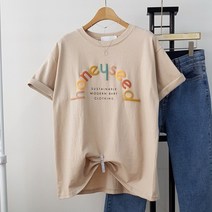 상상그이상 여성용 국내제작 허니 발포 반팔티 컬러 레터링 포인트 베이직한 기본티 휘뚜루 마뚜루 입기좋은 여성스러운 단정한 티셔츠