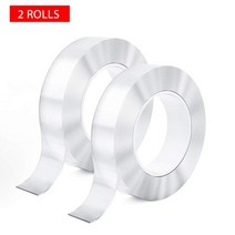 와이어 정션 박스 전기 하우징 인클로저 방수 방문 현관 스프링 도어스토퍼 쿠션 Naierdi 2mm 두껍게 투명 재사용 가능한 접착 테이프 청소 가능한 나노 테이프 43, 30mm, 2롤, 2m