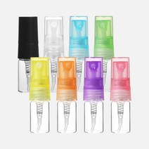 향수용기 PP캡 컬러풀 스프레이 각색 2ml 유리공병 휴대용, 노랑, 1개