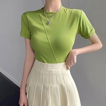 대박난박양 사선 절개 반팔티
