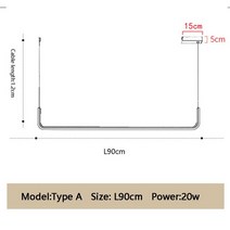 모던 LED 천장 샹들리에 밝기 조절 가능 테이블 식당 주방 미니멀리트 펜던트 램프 집 장식용 광택 조명, L90cm_Black frame | Cool white