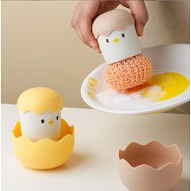 병아리 핸디형 세척솔 주방수세미 스크러바 수세미 인테리어세척솔, No.02 병아리 세척솔 핑크