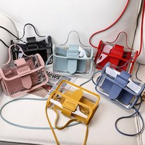 PVC 투명 버클 숄더백 방수 여름패션 크로스백 블랙