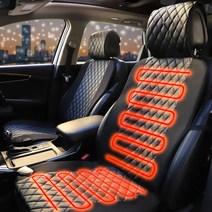 카모아 퀼팅 차량용 열선시트(12V / 24V) 운전석 조수석 뒷좌석 자동차 온열시트 매트, 블랙퀼팅 (운전석-12V)