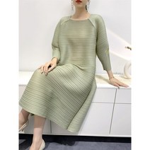 여름 플리츠 주름 원피스 미디 드레스 여성 스퀘어넥 소매 루즈핏