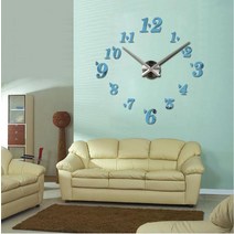 노먼벽시계 엔틱벽시계최고 패션 3d 벽시계 reloj 드 pared 석영 간략한 diy 거실 대형 장식 horloge mural, 07 Sky BLue_03 47 inch