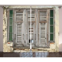 우드셔터 우드커튼 암막 셔터 커튼 세 풍화 나무 창 블라인드 빈티지 소박한 스타일의 간