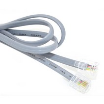 NEORTX RJ11 to RJ11 케이블 1.5m(5피트) 1.5m 전화 코드 전화 라인 연장 코드 케이블 와이어 수 - 수 RJ11 6P4C 유선 전화 팩스 기계용 모듈러 플, Grey