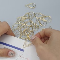 물방울 북마크 페이퍼클립 중형 골드 5P