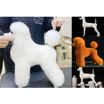 애견 미용 시험 자격증 연습 인조털 강아지 모델 인형, 상세 페이지 참고, 그레이 인조헤어 표준모델